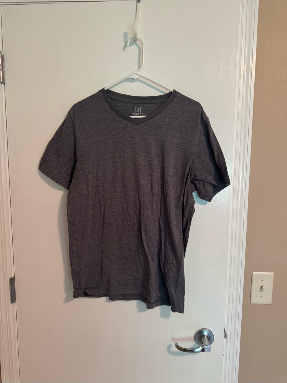 George Men's Dark Gray V-Neck Short Sleeve Tee